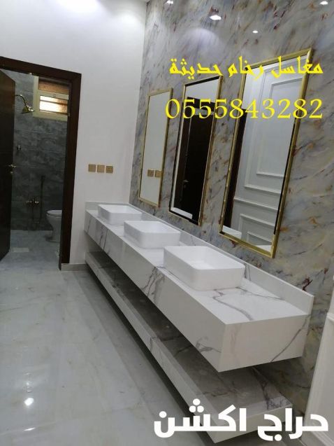 مغاسل رخام ، ديكورات حمامات فاخرة 