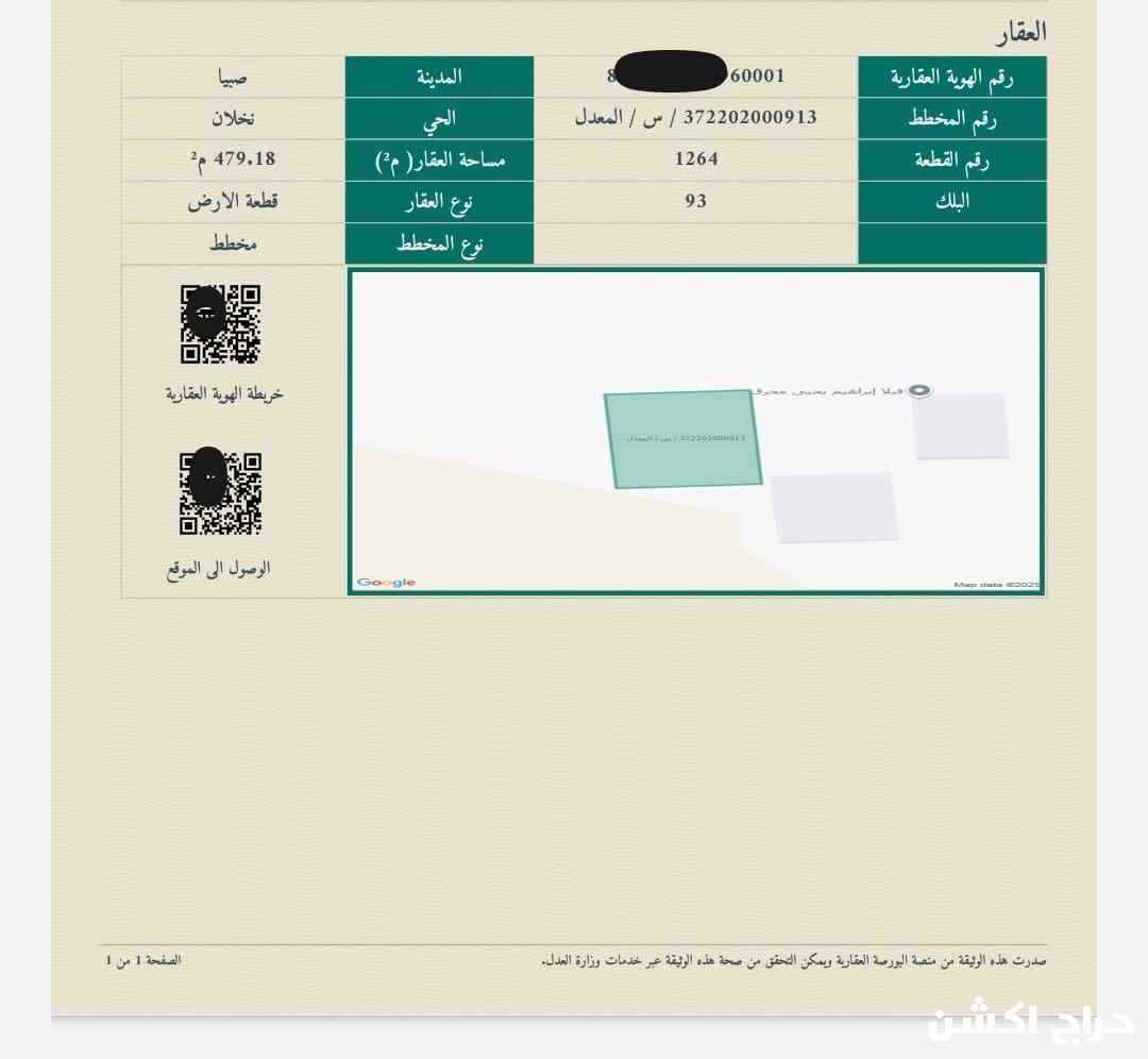 قطعة ارض للبيع في صبيا نخلان