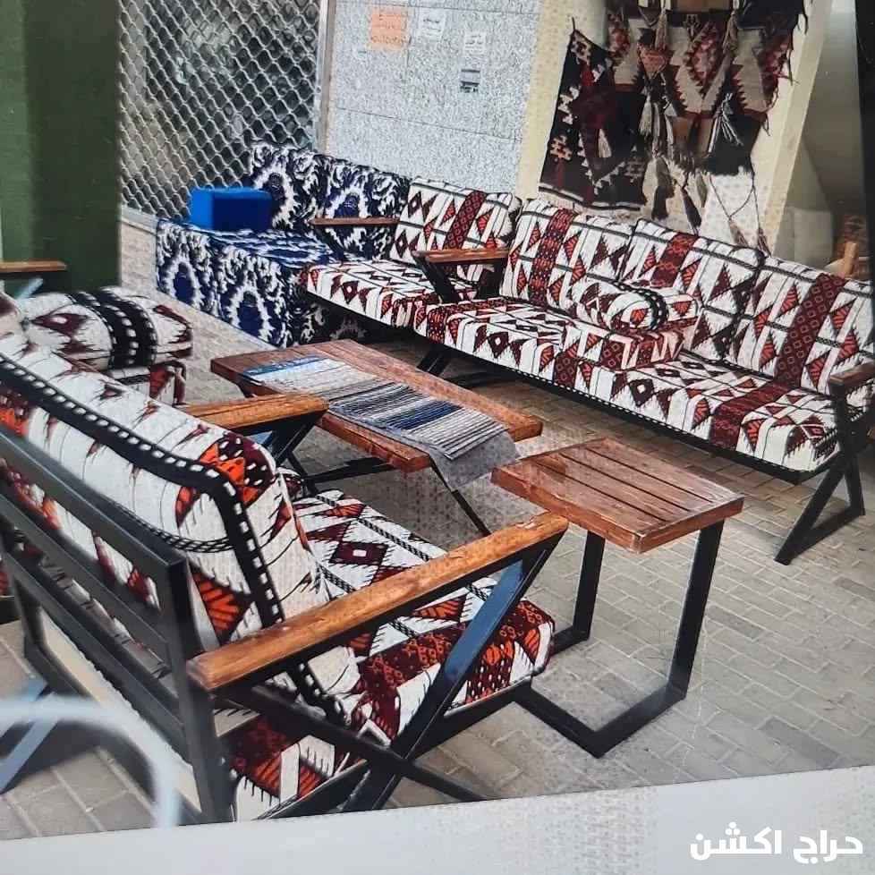 جلسات خارجيه خشب وحديد 