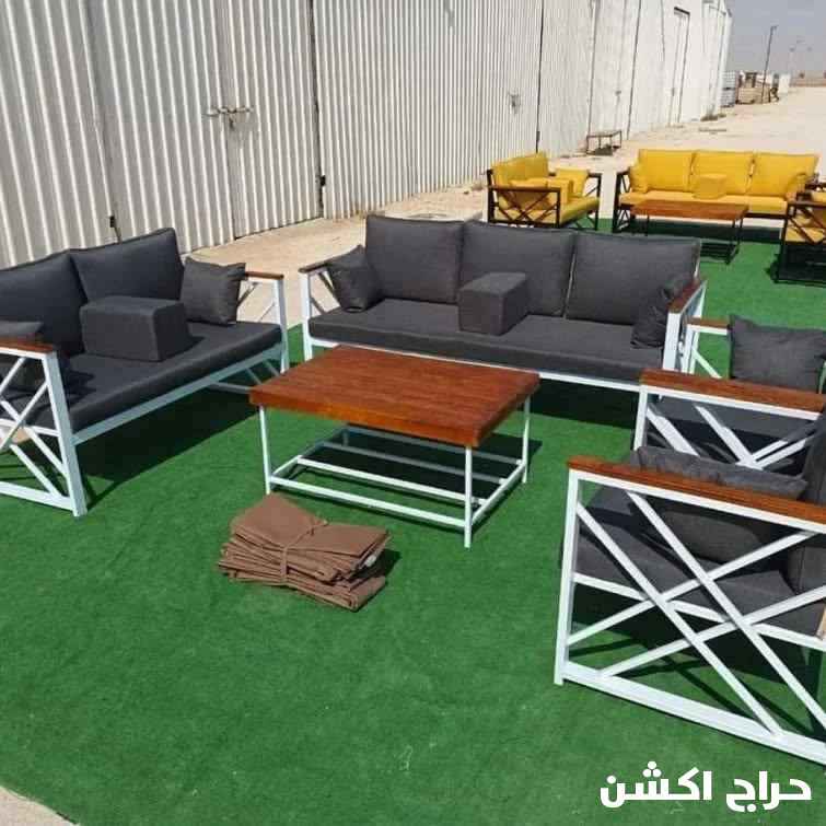 جلسات خارجيه خشب وحديد 