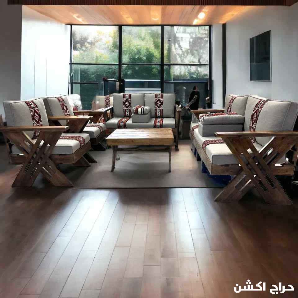 جلسات خارجيه خشب وحديد 