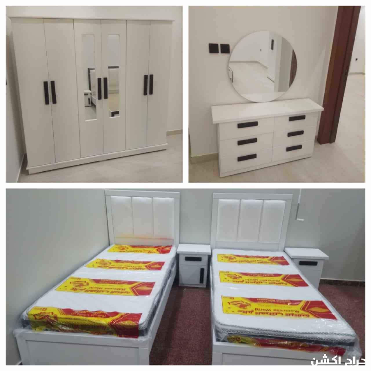 غرف نوم نفرين واطفال جاهزة بسعر المصنع